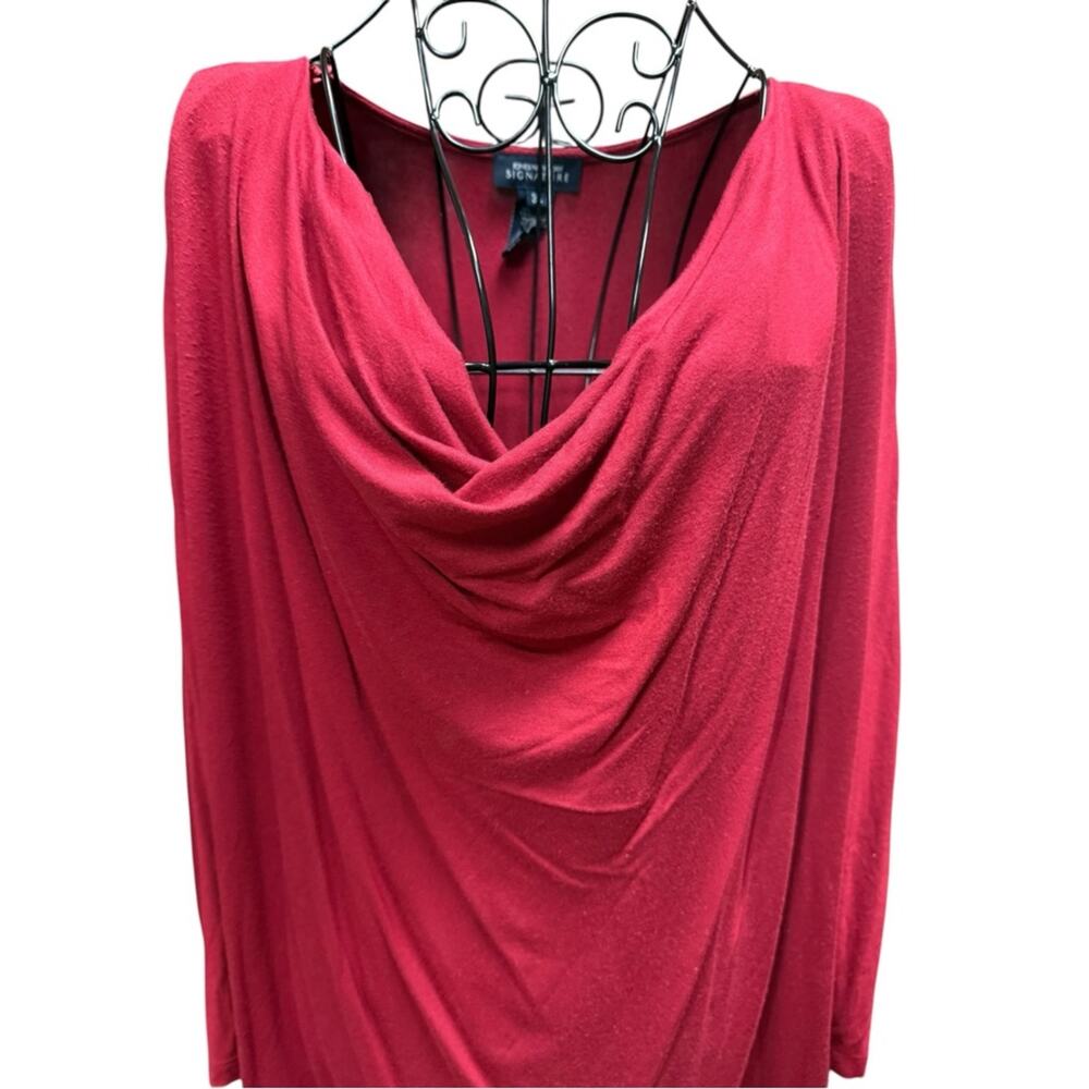 Jones New York Raspberry Knit Top with Soft Drape 3X - Picture 3 of 5